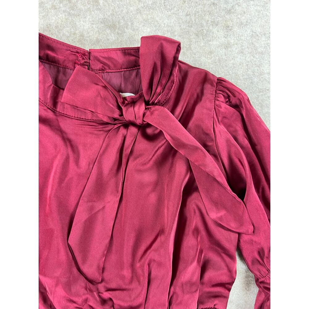 Evie's Closet Cardinal Red Simplicity Dress Bow Ruffles Smocked Size 6 NEW - Picture 2 of 7